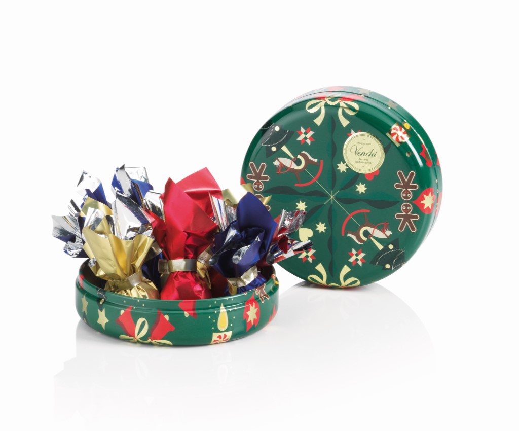 聖誕巧克力圓形鐵禮盒 7粒裝